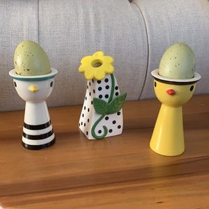 Single flower vase w/ egg holders
